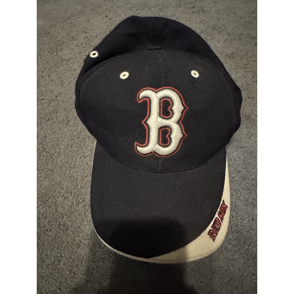 Vintage Boston Red‎ Sox Hat Twins Enterprise 90s MLB Navy Tan Dad Cap
